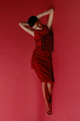 DARK CHERRY BOOK LEATHER TOTE BAG 25