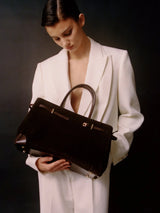 ESPRESSO SUEDE BOOK TOTE BAG 33