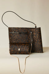 SMALL LEOPARD BELTED TOTE BAG