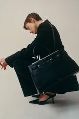 NOIR LEATHER BOOK TOTE BAG 33