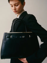 NOIR LEATHER BOOK TOTE BAG 33