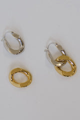 GOLD-SILVER MISMATCH EARRINGS