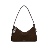SILVER ESPRESSO SUEDE HOBO BAG