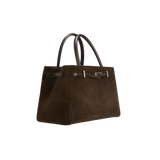 ESPRESSO SUEDE BOOK TOTE BAG 25
