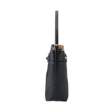 BLACK BELTED TOTE BAG