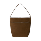 TOFFEE SUEDE BELTED TOTE BAG