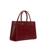DARK CHERRY BOOK LEATHER TOTE BAG 25