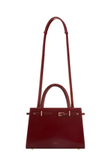 DARK CHERRY BOOK LEATHER TOTE BAG 25