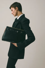 NOIR LEATHER BOOK TOTE BAG 33