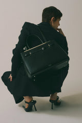 NOIR LEATHER BOOK TOTE BAG 33