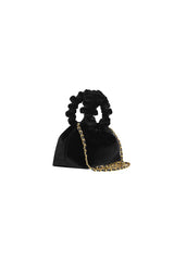 BLACK VELVET MINI CLOUD BAG