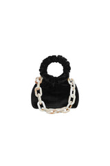 BLACK VELVET MINI CLOUD BAG