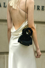 BLACK VELVET MINI CLOUD BAG