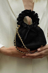 BLACK VELVET MINI CLOUD BAG