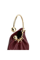 BURGUNDY RING HANDLE BAG