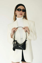 MINI SILVER BALCK HOBO BAG