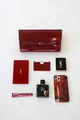 PATENT DARK CHERRY SHOULDER BAG