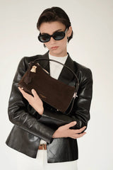 GOLD ESPRESSO SUEDE HOBO BAG