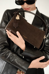 GOLD ESPRESSO SUEDE HOBO BAG