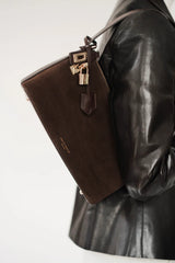 GOLD ESPRESSO SUEDE HOBO BAG