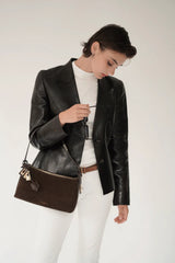 GOLD ESPRESSO SUEDE HOBO BAG