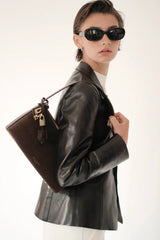 GOLD ESPRESSO SUEDE HOBO BAG