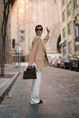 ESPRESSO SUEDE BOOK TOTE BAG 25