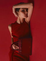 DARK CHERRY BOOK LEATHER TOTE BAG 25