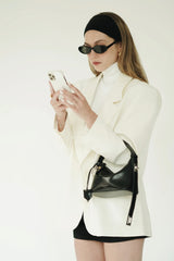 MINI SILVER BALCK HOBO BAG