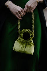 EMERALD VELVET MINI CLOUD BAG