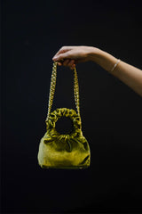 EMERALD VELVET MINI CLOUD BAG