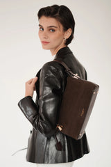 GOLD ESPRESSO SUEDE HOBO BAG