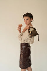 MINI GOLD CHOCOLATE HOBO BAG