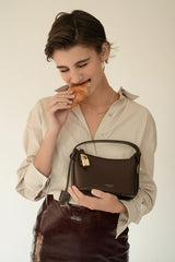 MINI GOLD CHOCOLATE HOBO BAG