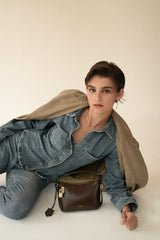 MINI GOLD CHOCOLATE HOBO BAG