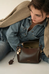 MINI GOLD CHOCOLATE HOBO BAG