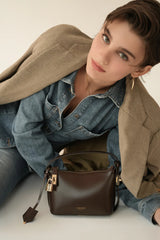 MINI GOLD CHOCOLATE HOBO BAG