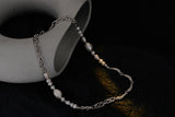 TEXTURED CRUSHED SILVER PEARL NECKLACE