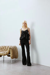 SILK OSTRICH FEATHER CAMISOLE TOP