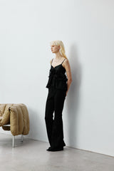 SILK OSTRICH FEATHER CAMISOLE TOP