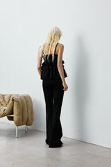 SILK OSTRICH FEATHER CAMISOLE TOP