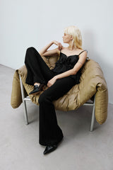 SILK OSTRICH FEATHER CAMISOLE TOP