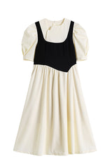 PUFF SLEEVE WAIST DRESS (LONG SLEEVE/ SHORT SLEEVE)