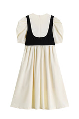 PUFF SLEEVE WAIST DRESS (LONG SLEEVE/ SHORT SLEEVE)