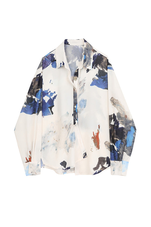 FLORAL INK PAINTING SHIRT