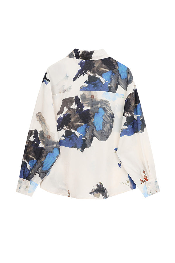 FLORAL INK PAINTING SHIRT