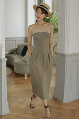 SLEEVELESS DRESS IN PATCHWORK FABRIC