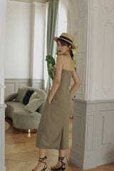 SLEEVELESS DRESS IN PATCHWORK FABRIC