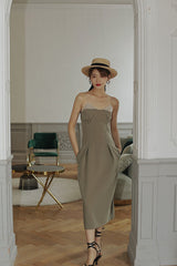 SLEEVELESS DRESS IN PATCHWORK FABRIC