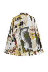 RETRO ABSTRACT PRINT LONG SLEEVE SHIRT